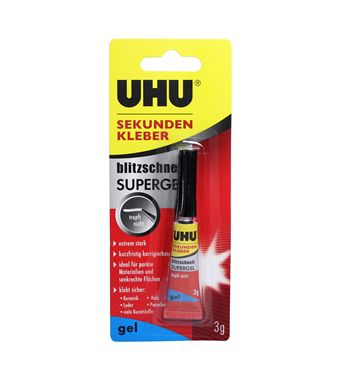 Клей UHU Секундный ГЕЛЬ Sekundenkleber Gel 3 мл 40360