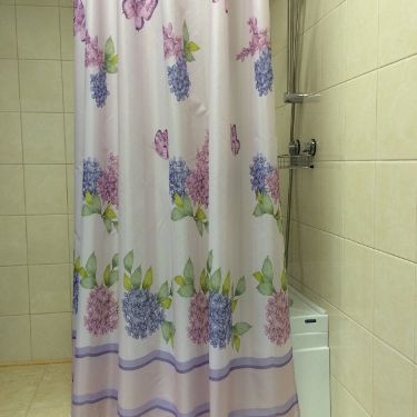 Шторка для ванной 180x180 COMELY GARDEN розово-сереневый ch-12166
