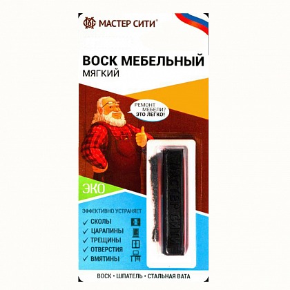 Воск мебельный Мастер Сити 9 г, ясень светлый (Блистер)