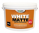 Краска ЭКОДОМ для потолков белая 14 кг