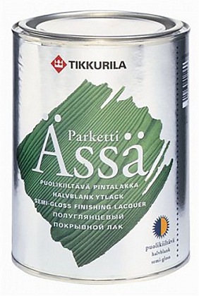 Лак для пола Tikkurila Parketti Assa (Тиккурила Паркетти Ясся) полуглянцевый 1 л