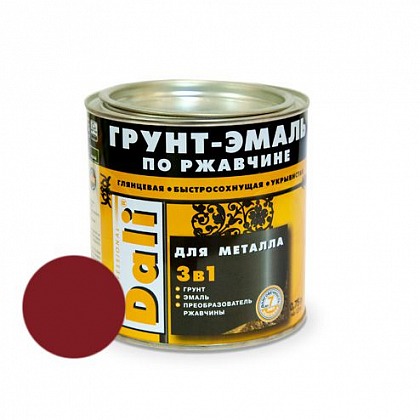 DALI (Дали) Грунт-эмаль по ржавчине 3в1 гладкая 0,75 л R3011 красно-коричневый DALI (Дали) Грунт-эмаль по ржавчине 3в1 гладкая 0,75 л R3011 красно-коричневый