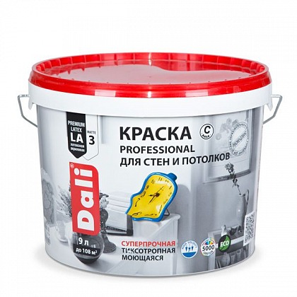 Краска DALI (Дали) Professional для стен и потолков (А) 9 л Краска DALI (Дали) Professional для стен и потолков (А) 9 л