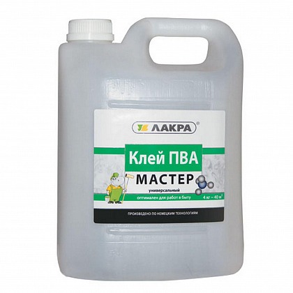Клей ПВА универсальный "Мастер" 4 кг (Лакра-Синтез) Клей ПВА универсальный "Мастер" 4 кг (Лакра-Синтез)