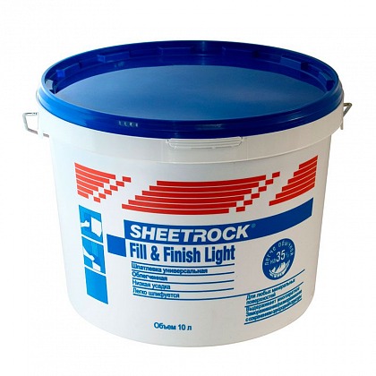 Универсальная облегченная шпатлевка Sheetrock lightweight Plus 3 12 кг (10 л)