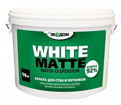 Краска ЭКО ДОМ для стен и потолков белая 1,3 кг