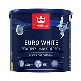 Краска для потолка Тиккурила Евро Вайт (Tikkurila Euro White) глубоко матовая 9 л