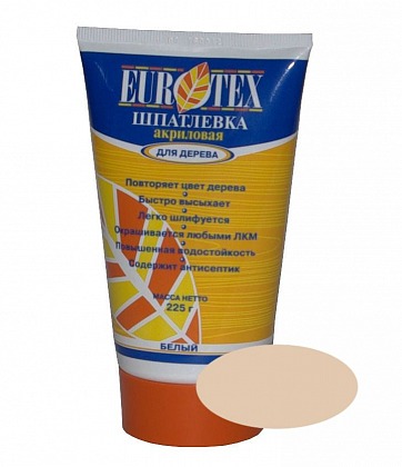 Шпатлевка для дерева EUROTEX бук 0,225 кг Шпатлевка для дерева EUROTEX бук 0,225 кг