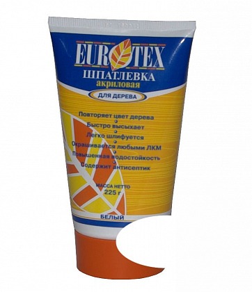 Шпатлевка для дерева EUROTEX белая 0,225 кг Шпатлевка для дерева EUROTEX белая 0,225 кг