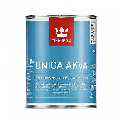 Краска Tikkurila Unica Akva (Тиккурила Уника Аква) С полуглянцевая 0,225 л