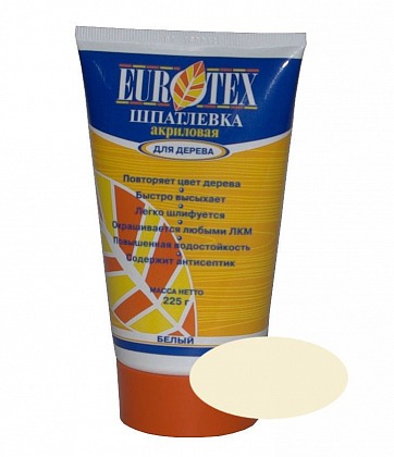 Шпатлевка для дерева EUROTEX лиственница 0,225 кг Шпатлевка для дерева EUROTEX лиственница 0,225 кг