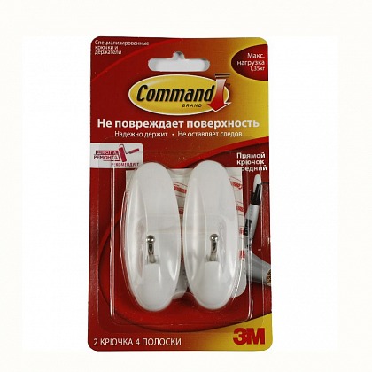 Command Крючок прямой средний 17068 2 шт 7000038124 Command Крючок прямой средний 17068 2 шт 7000038124