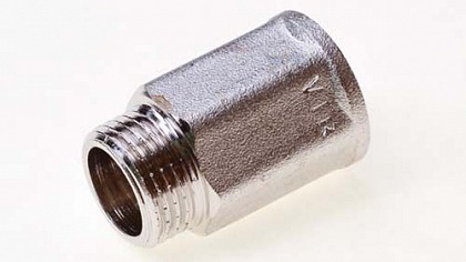 Удлинитель никелированный шестигранный 1/2"х30mm Valtec Удлинитель никелированный шестигранный 1/2"х30mm Valtec