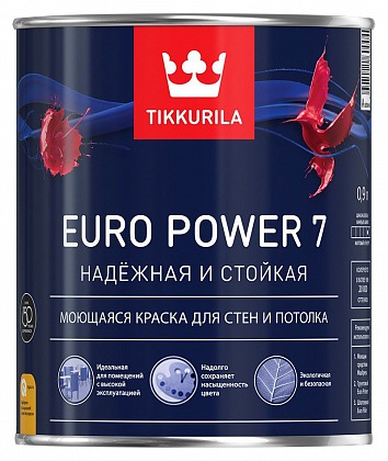 Краска Tikkurila Euro Power 7 (Тиккурила Евро Пауэр 7) матовая С 0,9 л 700001122