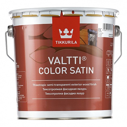 Состав защитный Tikkurila Valtti Color Satin (Тиккурила Валтти Колор Сатин) полуматовый 2,7 л