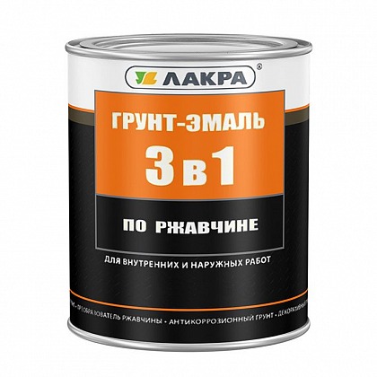 Грунт-эмаль 3 в 1 Черная 0,8 кг (Лакра-Синтез)